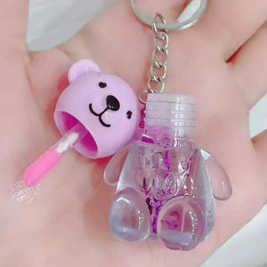 Teddy Bear Moisturizing Lip Oil With Key Chain