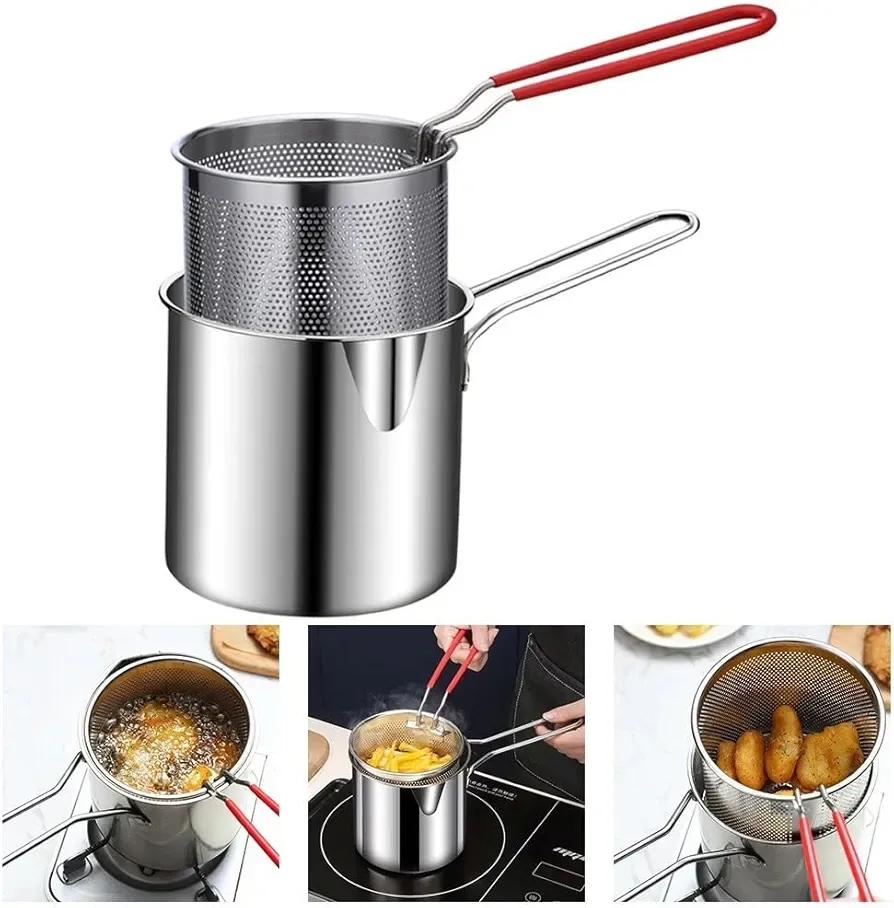 3Pcs Stainless Steel Strainer Pot Set – Easy to Clean & Hang