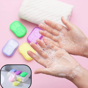 Portable Mini Paper Soap – Travel Hand Wash Sheets(Random Color)
