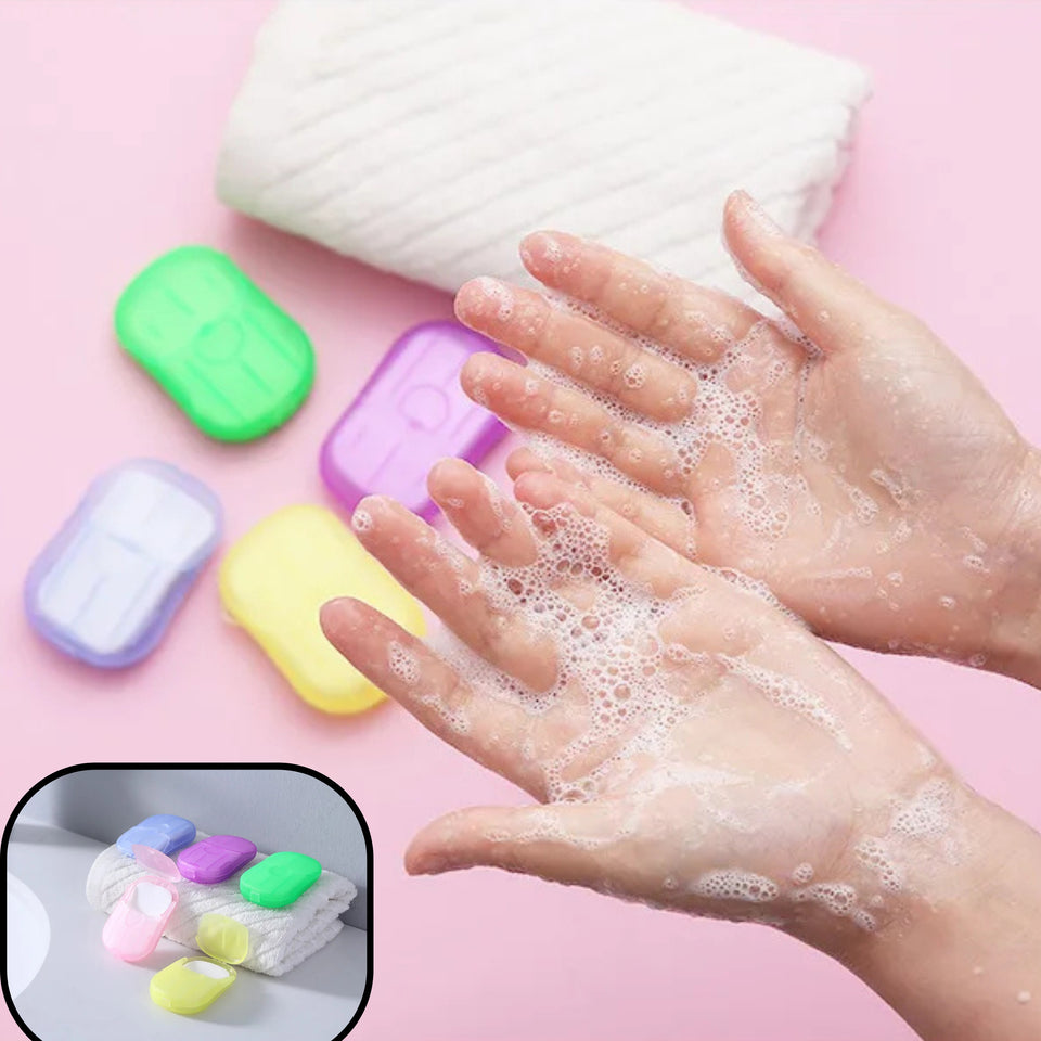 Portable Mini Paper Soap – Travel Hand Wash Sheets(Random Color)