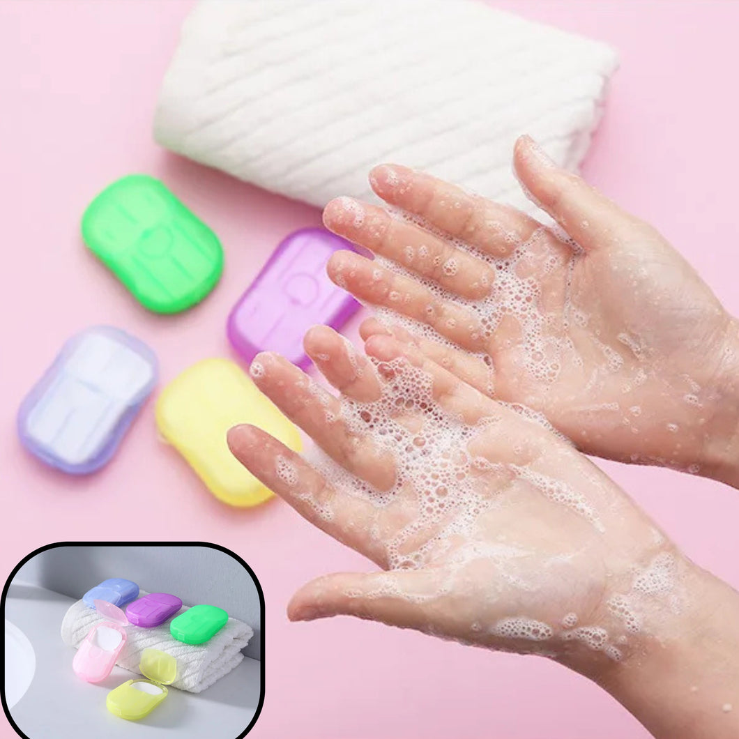Portable Mini Paper Soap – Travel Hand Wash Sheets(Random Color)