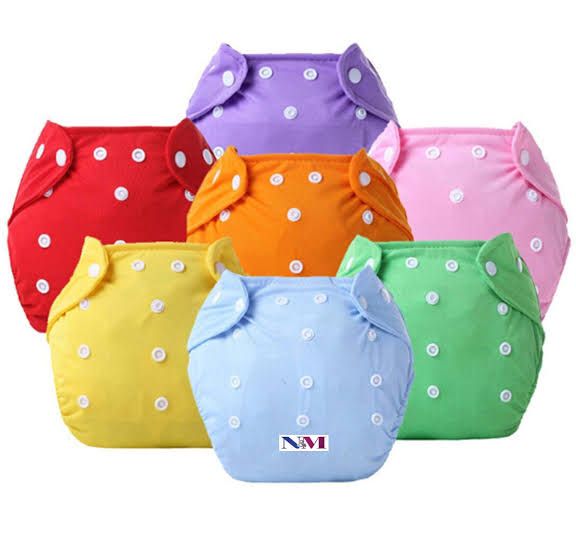 Baby Washable Flexible Diapers Adjustable ( Random Color)