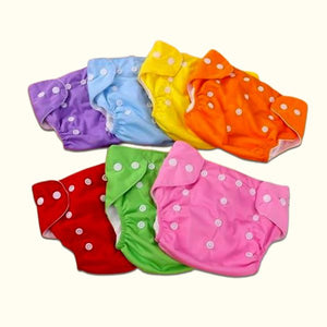 Baby Washable Flexible Diapers Adjustable ( Random Color)